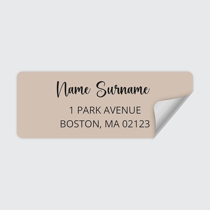 Dotty about Paper Personalized Beige Colorblock - Return Address Labels x 100