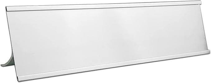 5 Pack 2" x 10" Aluminum Desk Name Plate Holders,Office Business Desk Sign Holder for Meeting Room or Other Business Event (Silver)