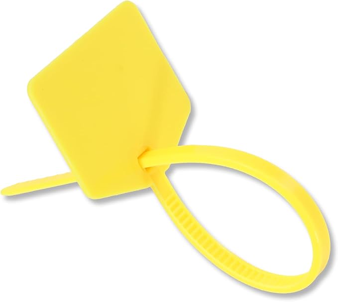 Waterproof Shipping Tags, Nylon Writable Marker Ties Luggage Identification Tags - 100pcs (Yellow)