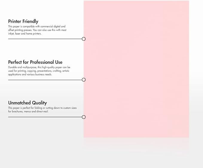 LUXPaper 8.5" x 11" Paper | Letter Size | Candy Pink | 80lb. Text | 50 Qty