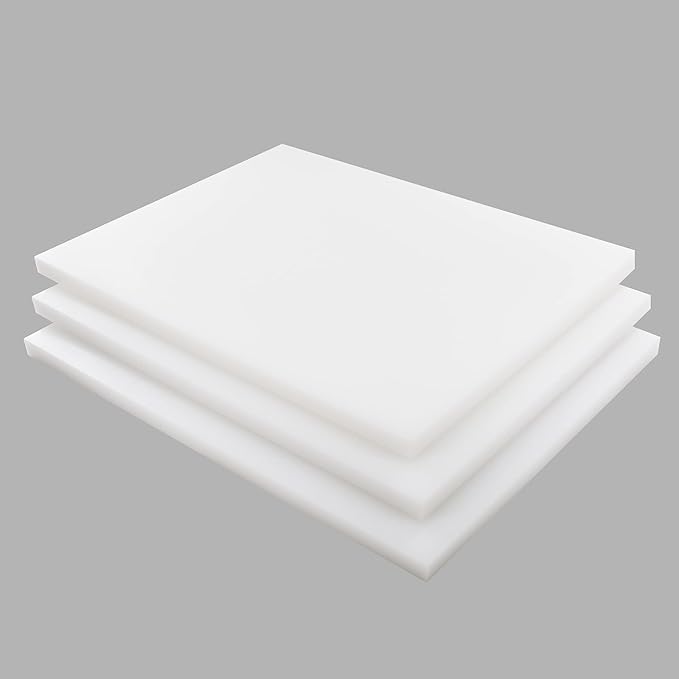 CMI Commercial Grade Cutting Board for Kitchens,Cutting Board Set,Thick White Plastic Chopping Board,24 x 18 x 1 Inch, White-Color 3 of Pack Set,NSF Approved