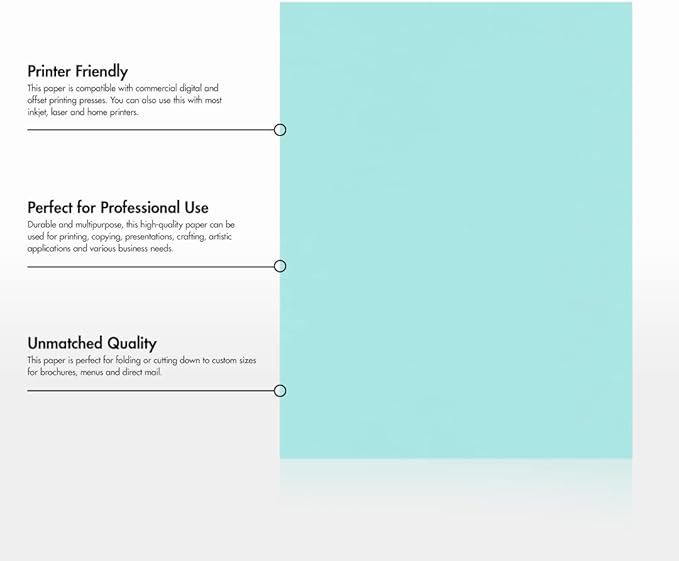 LUXPaper 8.5" x 11" Paper | Letter Size | Seafoam Blue | 80lb. Text | 50 Qty