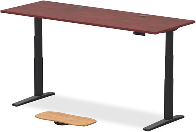 UPLIFTDESK V3 2-Leg Cherry Laminate Wood Standing Desk – Adjustable Height, Advanced 1-Touch Memory Keypad, Under Desk Cable Management, Wire Grommets & Rocker Board (Black C-Frame, 80 x 30 inch)