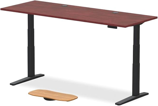 UPLIFTDESK V3 2-Leg Cherry Laminate Wood Standing Desk – Adjustable Height, Advanced 1-Touch Memory Keypad, Under Desk Cable Management, Wire Grommets & Rocker Board (Black C-Frame, 80 x 30 inch)