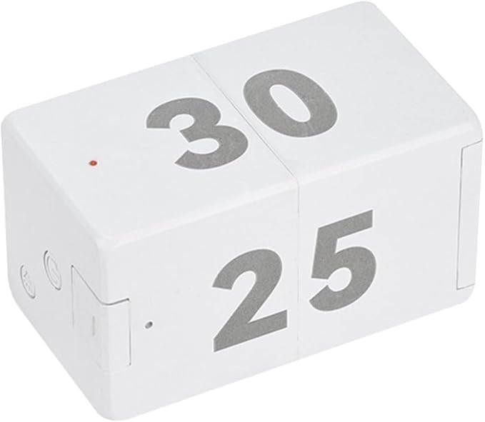 Pomodoro Timer Cube, Desk Productivity Time Management Tool with 10 Timer Presets, Adjustable Volume Small Pomodoro Cube for Task Work Cooking Kitchen