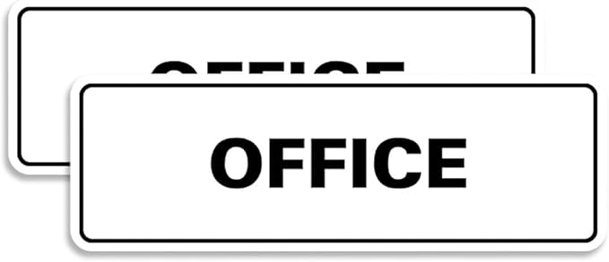 Signs ByLITA Standard Office Sign - Professional Business Signage - Easy to Install (White) - Large 2 Pack