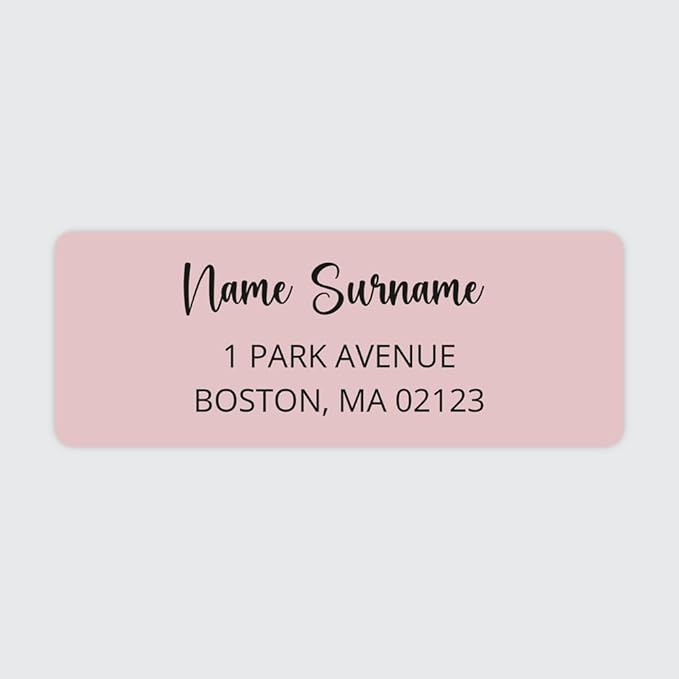 Dotty about Paper Personalized Blush Pink Colorblock - Return Address Labels x 100