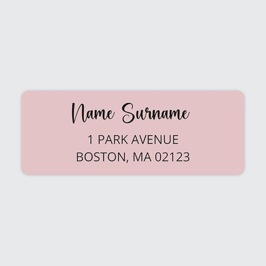 Dotty about Paper Personalized Blush Pink Colorblock - Return Address Labels x 100