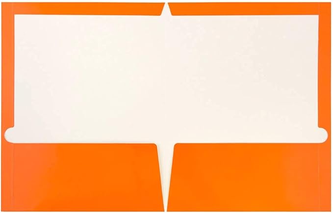 JAM PAPER Laminated Two Pocket Glossy School Folders - Letter Size - High Gloss Orange - 6/Pack