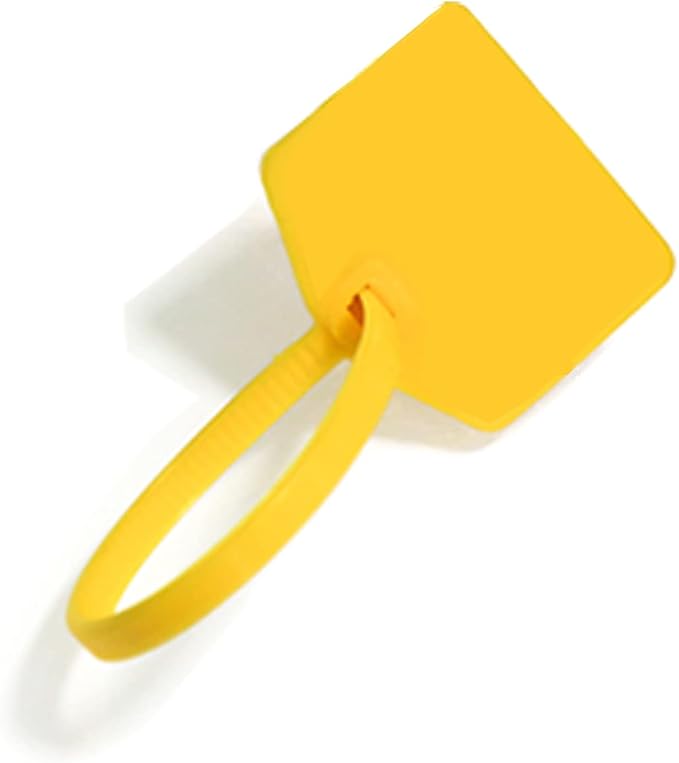 Waterproof Shipping Tags, Nylon Writable Marker Ties Luggage Identification Tags - 100pcs (Yellow)