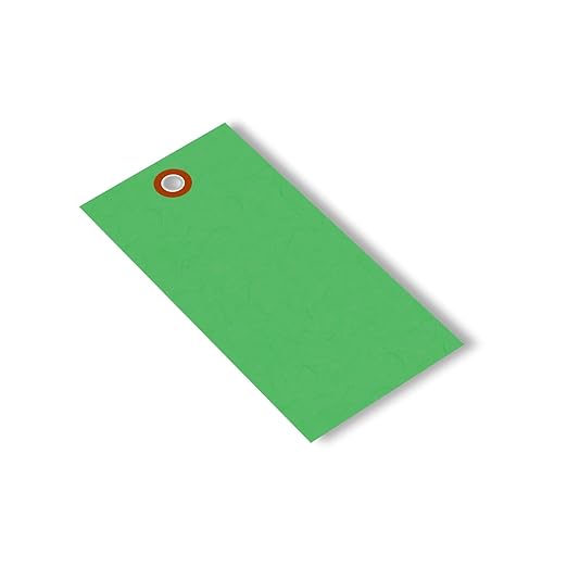 SmartSign (Pack of 1000) 4.75 x 2.375 inch “Green” Blank Tyvek Shipping Tags with Metal Eyelets, Size #5, 8 mil Thick Tyvek