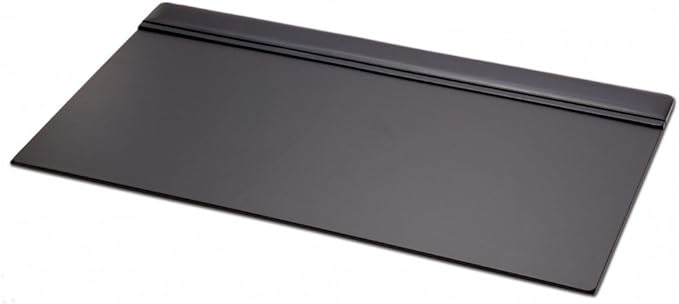 Dacasso Black Leather 34" X 20" Top-Rail Desk Pad