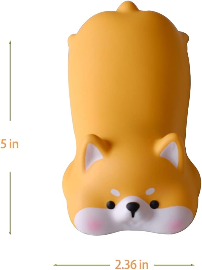 Cityhermit Cute Keyboard Wrist Rest Support for Mouse Computer Arm Rest for Desk Ergonomic Kawaii Corgi Office Supplies Slow Rising PU Mouse Pad (Yellow Shiba Inu)
