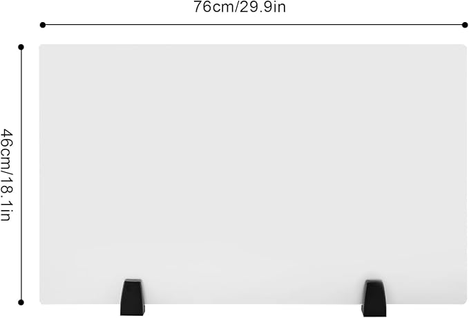 Desk Divider, 30 x 18 inch Acrylic Desk Privacy Panels, Privacy Desk Screen, Frosted Acrylic Partitions with Clamps Acrylic Table Top Sneeze Guard for Offices Schools (2PCS)