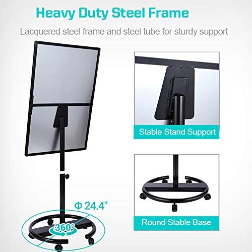 40 X 28 Inch Mobile Magnetic Whiteboard on Wheels, Rolling Dry Erase Board Easel on Height Adjustable Stand with Flipchart Paper Pad (25 Sheets) for Class Teaching, Office Meeting & Workshops