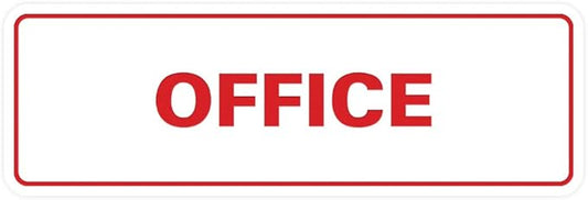 Signs ByLITA Standard Office Sign - Professional Business Signage - Easy to Install (White/Red) - Large 1 Pack