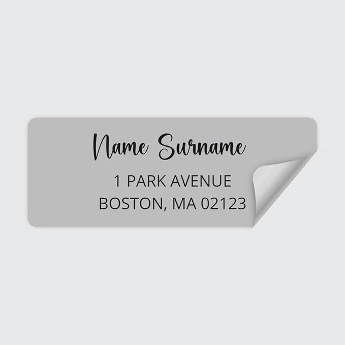 Dotty about Paper Personalized Grey Colorblock - Return Address Labels x 100