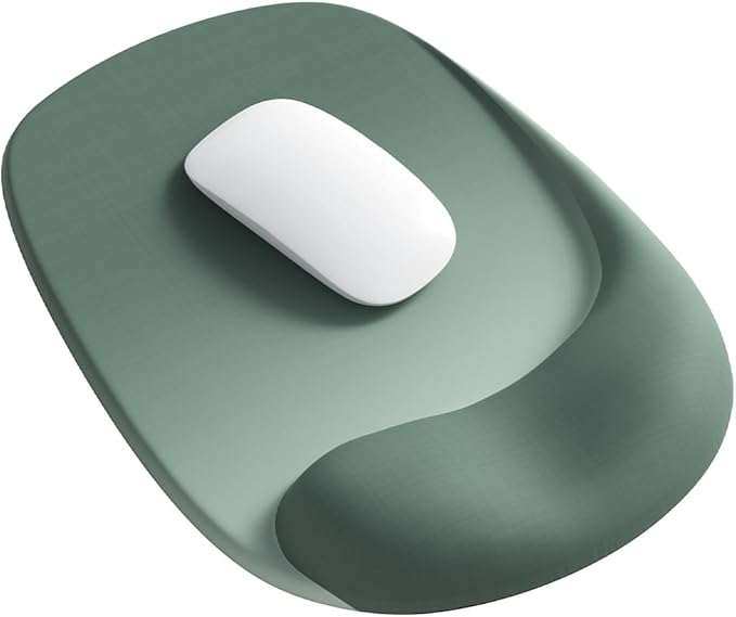 ErgoEase Ergonomic Mouse Pad with Gel Wrist Support - Premium Lycra Fabric, Non-Slip, Ideal for Laptop & Desktop, Office & Gaming，Desk Accessories (05Sage Green)