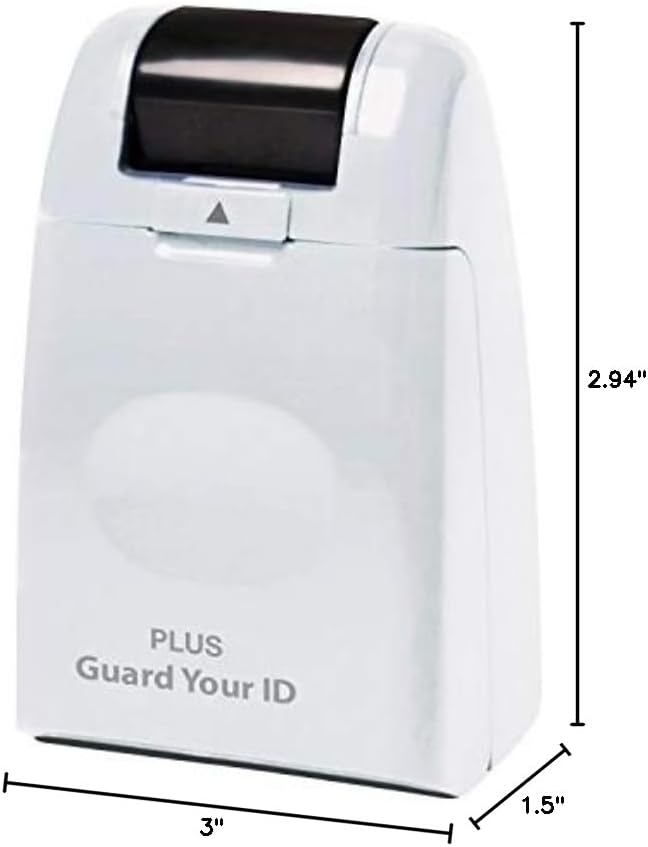Guard Your ID Wide Stamp Roller for Identity Protection, White