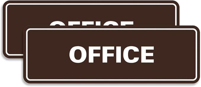 Signs ByLITA Standard Office Sign - Professional Business Signage - Easy to Install (Dark Brown) - Small 2 Pack