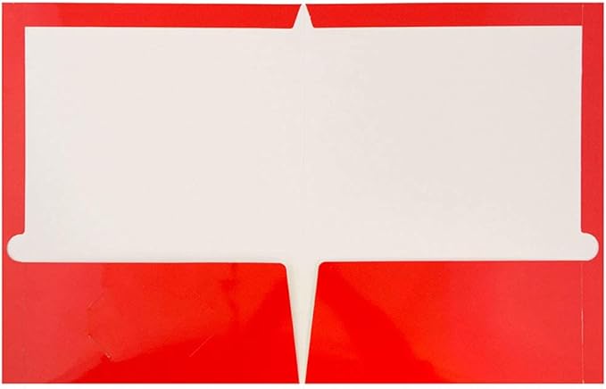 JAM PAPER Laminated Two Pocket Glossy School Folders - Letter Size - High Gloss Red - 6/Pack