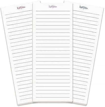 Current Elegant Lined Personalized Notepads – Set of 3, 50-Sheet Pads, 3 1/4 x 8 Inches, Memo Pad, Shopping List, to-Do Notes, Office Organizer