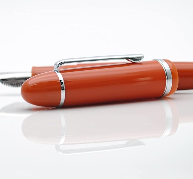 JINHAO X159 Fountain Pen (F Nib 0.5mm, Orange Red with Silvery Clip)