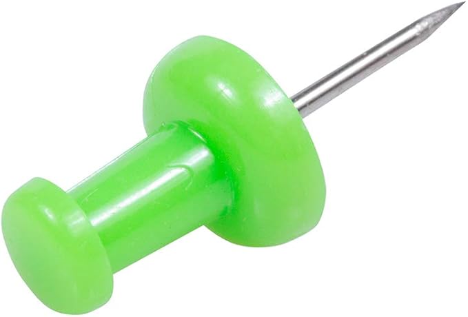 JAM PAPER Colorful Push Pins - Lime Green Pushpins - 100/Pack