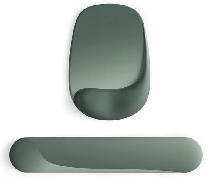 ErgoEase Ergonomic Mouse Pad with Gel Wrist Support - Premium Lycra Fabric, Non-Slip, Ideal for Laptop & Desktop, Office & Gaming，Desk Accessories (09Sage Green Set)