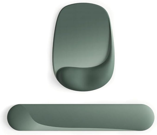 ErgoEase Ergonomic Mouse Pad with Gel Wrist Support - Premium Lycra Fabric, Non-Slip, Ideal for Laptop & Desktop, Office & Gaming，Desk Accessories (09Sage Green Set)