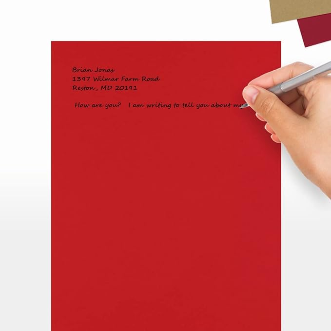 LUXPaper 8.5" x 11" Paper | Letter Size | Ruby Red | 80lb. Text | 250 Qty