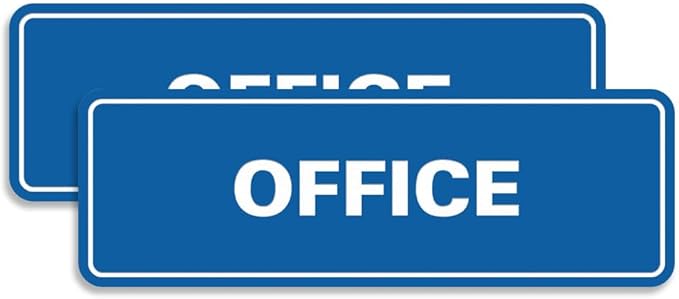 Signs ByLITA Standard Office Sign - Professional Business Signage - Easy to Install (Blue) - Large 2 Pack
