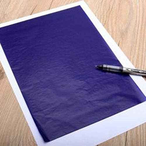 BE-TOOL Carbon Paper 100PCS A5 Copy Carbon Paper Repeatedly Use Blue Carbon Paper for Wood, Paper, Canvas (12.75CM18.5CM)