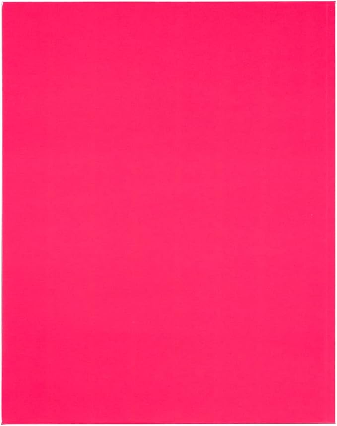 JAM PAPER Laminated Two Pocket Glossy School Folders - Letter Size - High Gloss Fuchsia Hot Pink - 6/Pack