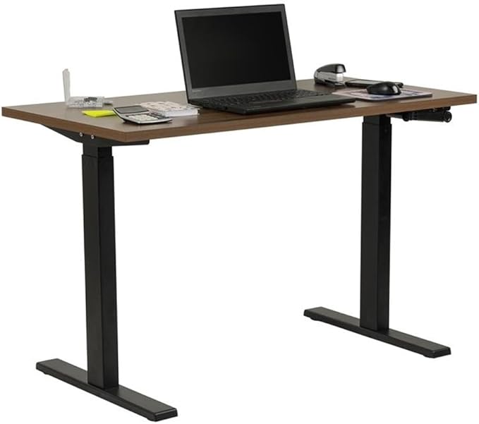 American Furniture Classics OS Home and Office 23004K Desk and Privacy Screen, Danish Walnut and Blue Fabric