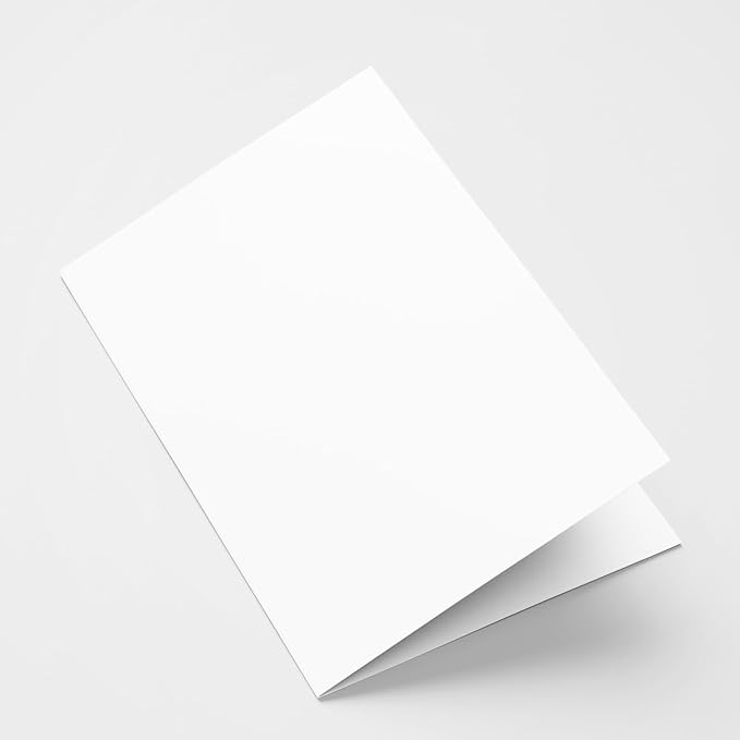 4x6"Plain White Folding Tent Cards (Set of 50)-8x6"Folds to 4x6"- Simple Blank Card Stock for Writing, Stamping, Drawing - Make Your Own Note, Thank You Cards