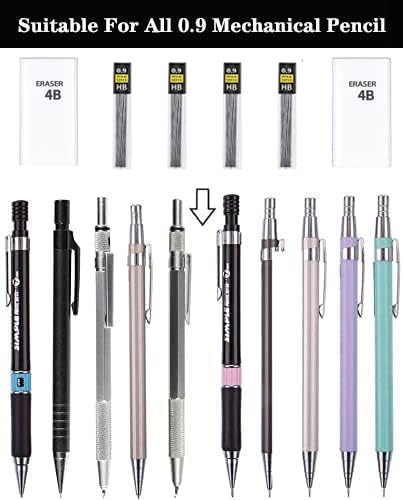 Lifreer 0.9 mm lead refills (680 Pcs), Unbreakable 0.9mm lead pencil refills And 2 Premium Erasers, Long Lasting HB Mechanical Pencil Lead 0.9 Refill For Students & Professionals