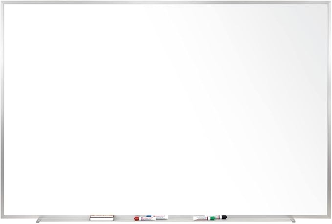Ghent 4 x 6 Aluminum Frame Porcelain Magnetic Whiteboard, 1 Marker, 1 Eraser", M1-46-4