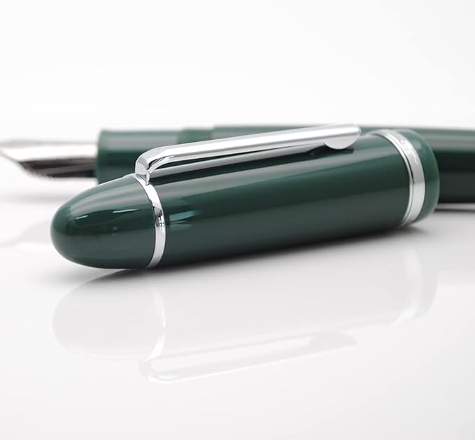 JINHAO X159 Fountain Pen (EF Nib 0.38mm, Dark Green with Silvery Clip)