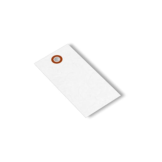 SmartSign (Pack of 1000) 3.75 x 1.875 inch “White” Blank Tyvek Shipping Tags with Metal Eyelets, Size #3, 8 mil Thick Tyvek, Made in USA
