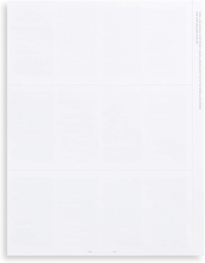 2025 W2 Blank 3-Up Laser Tax Form, With Back Instructions (For 100 Employees) Works with Laser or Inkjet Printers | Great for QuickBooks and Accounting Software