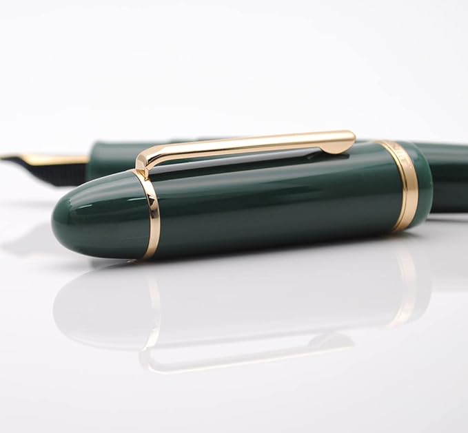 JINHAO X159 Fountain Pen (F Nib 0.5mm, Dark Green with Gold Clip)