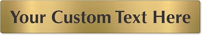SmartSign Custom Brass Sign - 2" x 12", 40 mil REAL Bugle Brass Metal, Personalized Name Door Sign, Heavy-Duty Premium Engraved Door/Wall Mount Plaque for Business/Office, Gold and Black