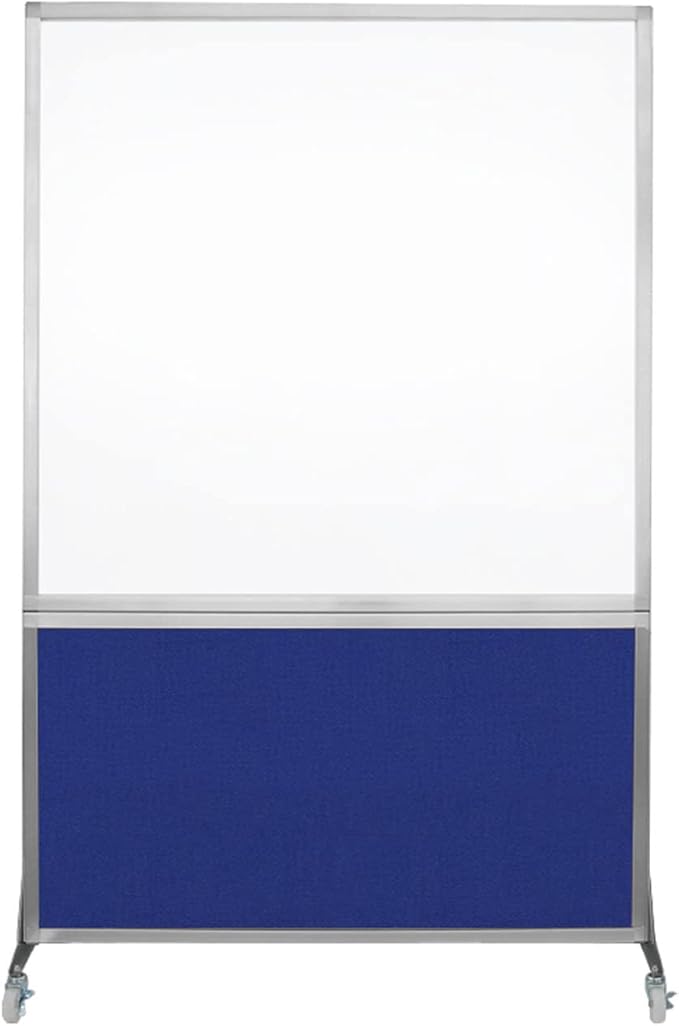 DivideWrite Mobile Whiteboard | Double Sided Dry Erase Board | Portable Office Cubicle Partition | Display for Classrooms, Conference Rooms, Meeting Areas and More | Royal Blue 4' Wide X 6' Tall