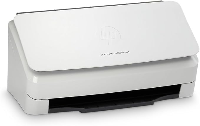 HP ScanJet Pro N4000 snw1 (6FW08A) 40ppm Wi-Fi/USB Color Duplex Scanner with Control Panel for Documents, Photos, Receipts, and Cards. Twain/ISIS Drivers Included