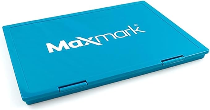 MaxMark Extra Large Sky Blue Ink Stamp Pad - 8.25" x 11.5" - Industrial Felt Pad - Sky Blue Color