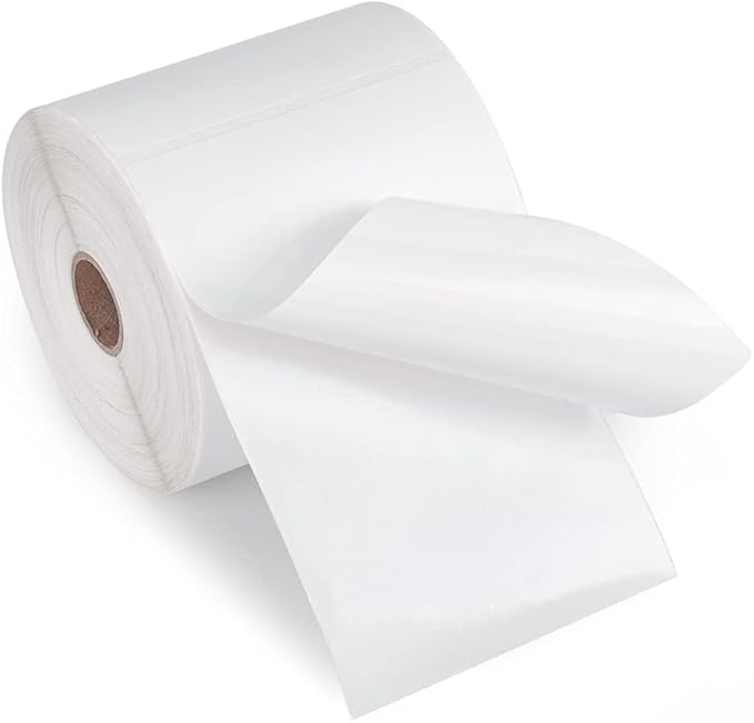 L LIKED 1800 PCS 4"x6" Direct Thermal Shipping Labels with 450 per Roll- Perforated & Strong Adhesive, Blank, Compatible with Zebra 2844, ZP-450, ZP-500, ZP-505, 4 Rolls