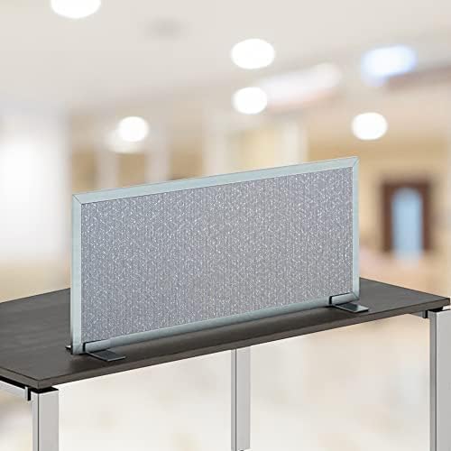 OBEX Acoustical Free Standing Privacy Screen, Cubicle Accessories Desk Privacy Panel, Desk Dividers for Office, Office Furniture Partitions Portable Sound Proof Dividers, 12" x 30", Overcast