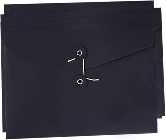 10pcs A4 Kraft Paper Envelopes Portfolio Foolscap File Folders Document Folder with String Fastener Closure Wallet Pockets File Bags Storage Pouch Paperwork Organizer Bag for Office School Home