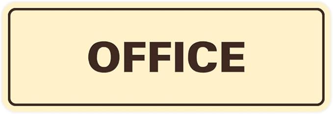 Signs ByLITA Standard Office Sign - Professional Business Signage - Easy to Install (Ivory/Dark Brown) - Large 1 Pack